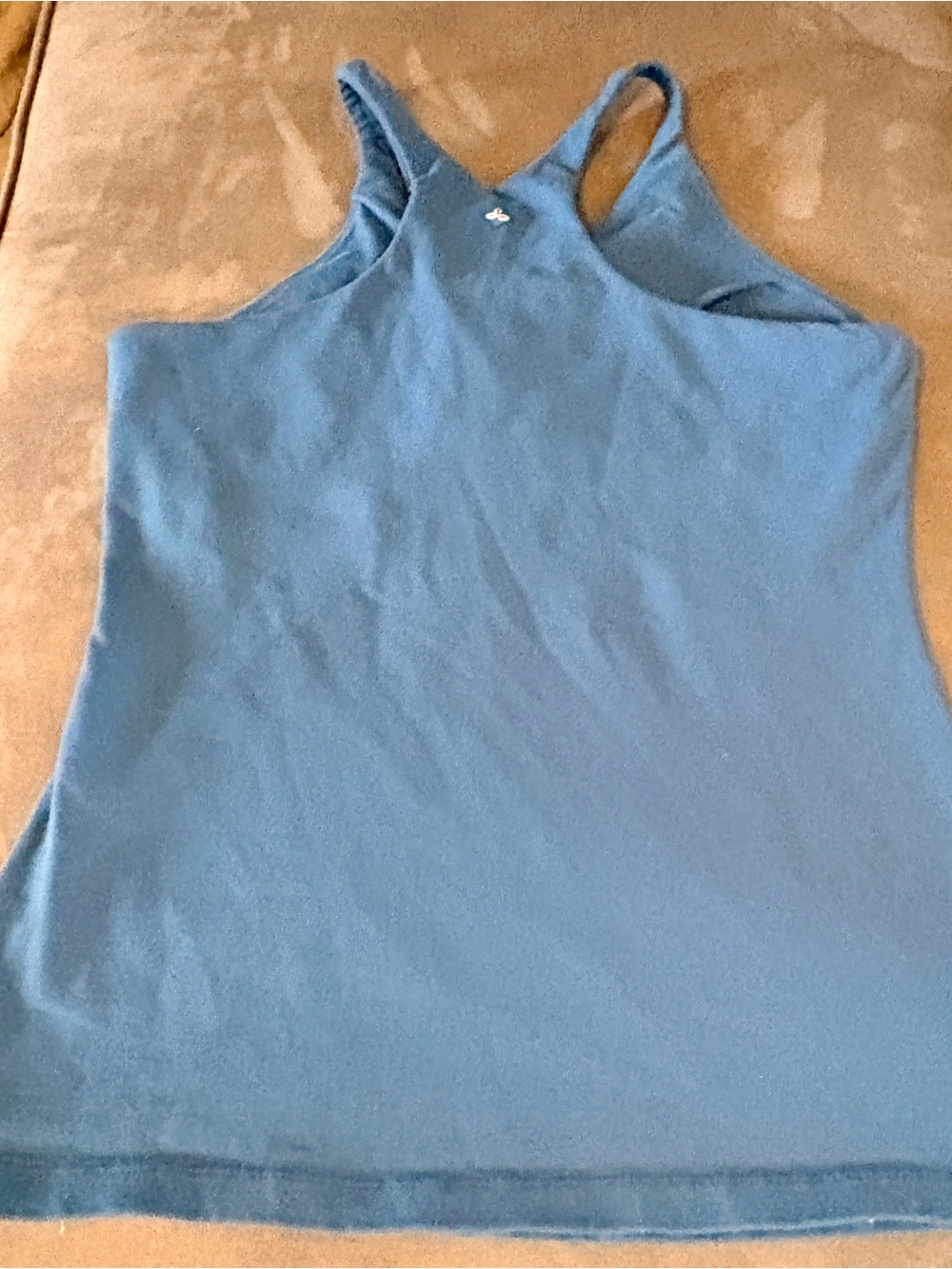 Prana Blue Ruched Racerback Tank Top - Picture 3 of 5